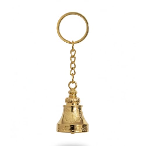 Image of OTTAVO Guardian Bell Keychain, Oxidized Copper, Tibetan Style, 5 cm Height, Good Luck Charm