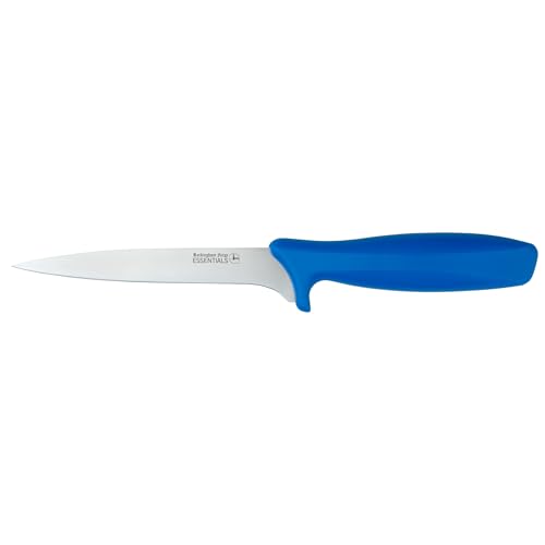 Rockingham Forge Essentials Blue Handle Filleting Knife Flexible 15cm for Raw Fish - Coloured Knives for Food Hygiene Allergen and Intolerance - Colour Coded Stainless Steel Kitchen Knives