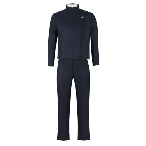 AIYINIY Disfraz de anime Gojo Satoru con gafas para hombre, chaqueta y pantalones de poliéster para uniforme escolar, Halloween, carnaval, fiesta, cosplay (solo disfraz, XL)