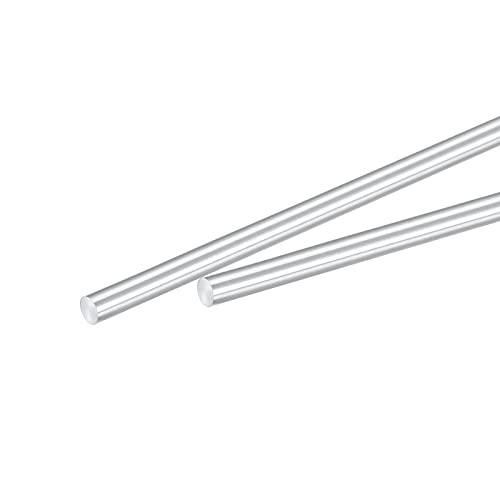 sourcing map Redondo Sólido Aluminio Varilla 4mm Diámetro 300mm Longitud Torno Barra Almacenamiento para DIY Artesanía Paquete de 2