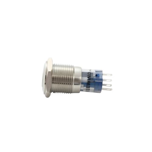 Botón de acero inoxidable de 16mm latching 1NO1NC con luz LED de 12V 2