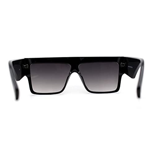 Womens Thick Horn Flat Top Angular Mobster Plastic Sunglasses4