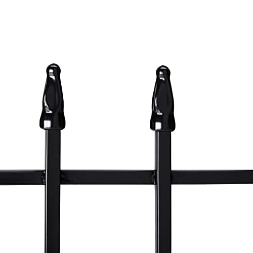 Relaxdays Beetzaun Metall, HxB: 45,5 x 226 cm, Garten Beeteinfassung zum Stecken, 4 Zaunelemente, Gotik Design, schwarz