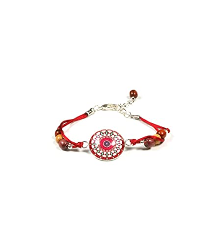 Bracelet femme cordon rouge et bois pour sublimer vos tenues d'été