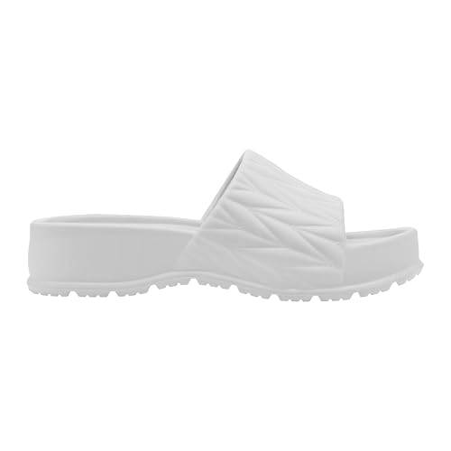 Image of DEBONGO Women's EVA Slider Sandals - Textured Open-Toe Slip-On with Cushioned Footbed | Lightweight Flat Sliders for Daily, Indoor & Outdoor Wear