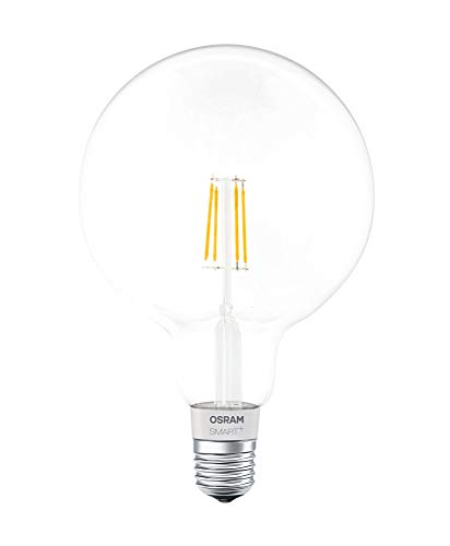OSRAM SMART+ LED Filament Globe, Bluetooth Lampe mit E27 Sockel, dimmbar, ersetzt 50W Glühbirne, warmweiß , 4er Pack, Kompatibel mit Apple Homekit und