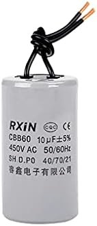 CBB60 Run Capacitor 10uF 450V AC 2 Wires 50/60Hz Cylinder 34mmx60mm (DXL) for Washing Machine Air Compressor Water Pump Motor Refrigerators