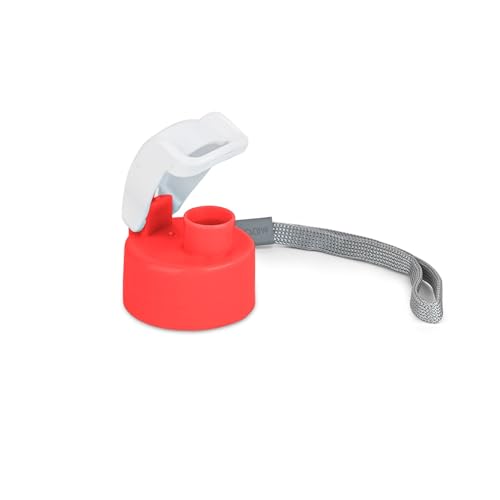 Image of Spare Lid for Milton Kool Fusion Water Bottle - Compatible with Kool Fusion 700 & 560ml Bottles | Flip-Top, Leak-Proof Replacement Cap with Strap (Red)
