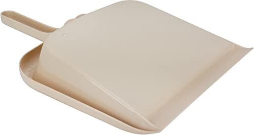 Image of SPARTA Large Handheld Dustpan with Hanging Hole, Heavy-Duty Plastic Dustpan with Wide Lip for Countertops and Surfaces, Plastic, 10 Inches, Tan (Pack of 4)