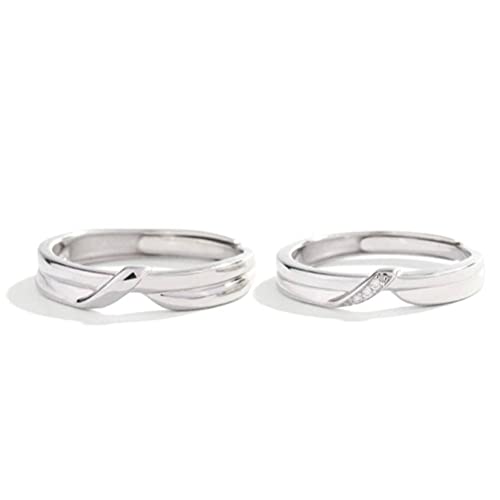Bague argent S925 sterling pour homme et femme anneau ouvert réglable style moderne