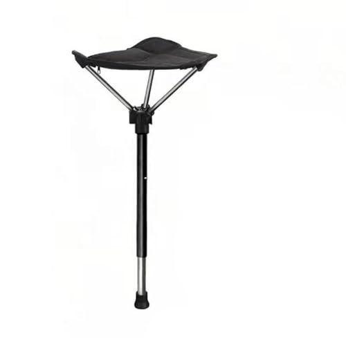 Portable Folding Stool, One-Leg Adjustable Chair for Camping & Fishing - Lightweight Collapsible Cane with Seat, Ultra-Compact Travel Stool for Hiking, Shopping, Outdoor Activities (Single leg)