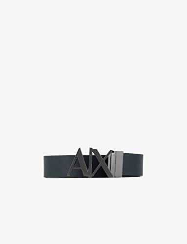 Armani Exchange Men's Reversible Logo Hinge Plate Belt3