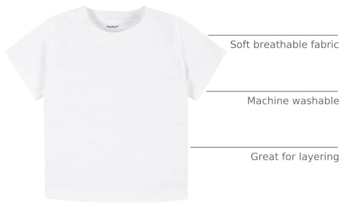 Gerber unisex baby Toddler 5-pack Solid Short Sleeve T-shirts Jersey 160 Gsm Shirt, White, 3T US