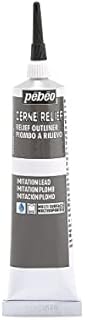 PEBEO 772037 37 ml Vitrail Stained Glass Effect Cerne Relief Tube with Nozzle, Imitation Lead , Black