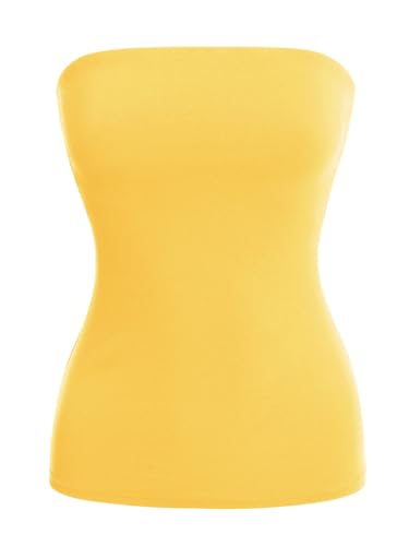 Image of MixMatchy Women's Stretchy Strapless Tube Top Y2K Bandeau Top