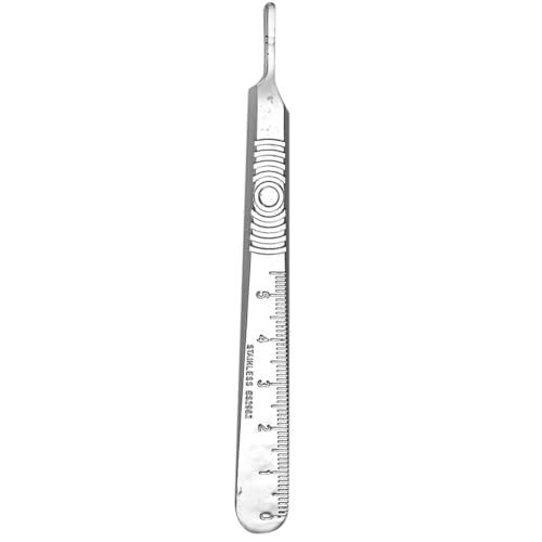 PIXAXOHH Mini Cuchillo Profesional, Mango ergonómico Antideslizante, Ranura para Hoja de precisión, Escala de medición incorporada, Cortador de Bolsillo portátil para Manualidades (Plata)