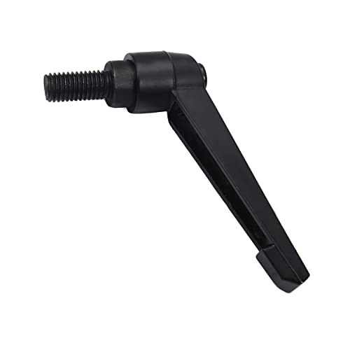 Othmro 1 mango de palanca de sujeción M12 rosca botón de trinquete palanca, aleación de aluminio, mango de bloqueo ajustable con perno roscado macho M12 x 25 mm, color negro Cover