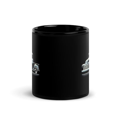 Taza de cerámica negra con diseño vintage de camión 1950 miniatura 3