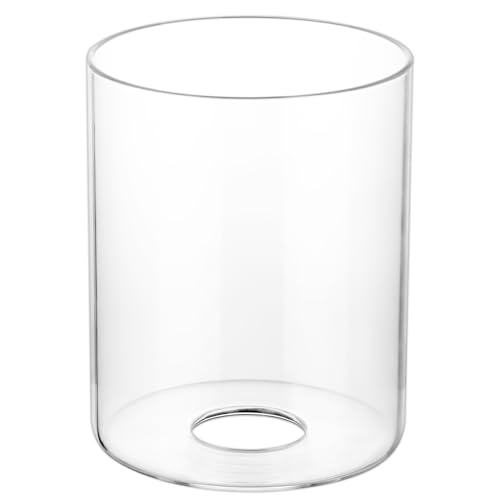 Golhom Large Clear Cylinder Glass Lamp Shade Lip-less Light Fixture Cover Replacement Globe for Desk Lamps Wall Sconces Pendant Light