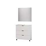 Las medidas del mueble de baño son de: 80 cm (largo) x 75 cm (altura) x 46 cm (profundidad). Medida encimera cerámica: 81 cm (largo) x 1,7 cm (altura) x 46 cm (profundidad). Medidas espejo: 80 cm (largo) x 80 cm (altura). Patas negras: 4 cm (largo) x 8 cm (altura) x 4 cm (profundidad). Altura total con patas: 85cm.