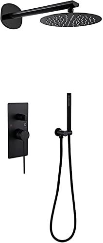 Ensemble de robinet de douche mural noir pour douche relaxante angle inclinable - 2