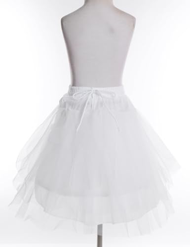 YEAHDOR Kids Girls Hoopless 3 Layers Net Petticoat Wedding Flower Girls Dress Crinoline Slip Ball Gowns Underskirt4