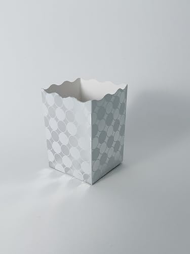 Image of 48 Pack Mini Silver Popcorn box with design -Disposable Popcorn Boxes 4 Inches tall Paper Popcorn Container for Parties, Weddings, Anniversary, Christmas, New Years, Other