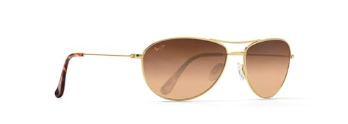 Maui Jim Men's and Women's Baby Beach Polarized Aviator Sunglasses, Gold/HCL® Bronze, Small2