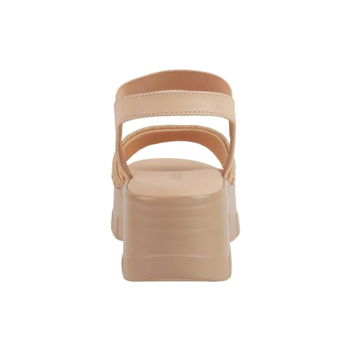 Image of Mochi Women Faux Leather Wedge Heel Fashion Sandal