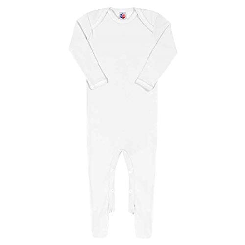 Kit 2 macacão manga longa, Tip Top, Unissex, Branco (Branco/Azul), G