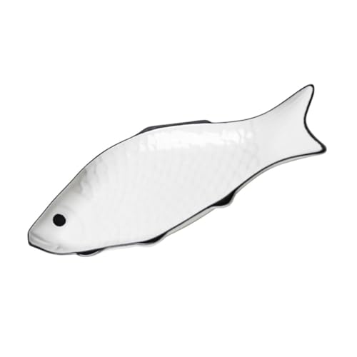 BIUDECO Plato de Forma de Pez para Cocinar al Vapor Grande Resistente y Seguro para Hogar y Restaurante Fácil de Limpiar y Almacenar
