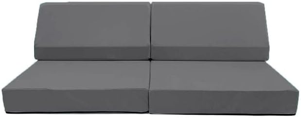 Foamnasium Blocksy Mini, Indoor Foam Playset 3 Piece Soft Toddler and Kids Active Play Couch for Crawling, Climbing, Fort Building and Jumping, Made in The US, Enhanced Slate