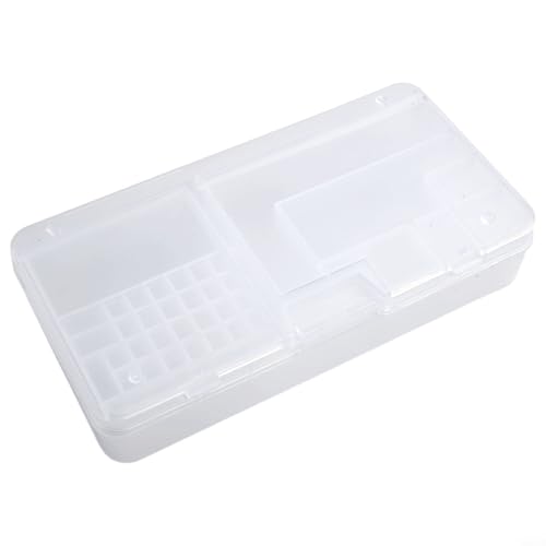 For Gdfnmogo - Caja de almacenamiento rectangular de plástico transparente con cerradura para tornillos, piezas pequeñas, componentes electrónicos, cuentas, joyas y artículos de papelería, estuche