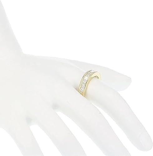 AARK & CO 2.00CT Princess Cut Lab Created Diamond Channel Set Wedding Anniversary Band for Women, Half Eternity Ring, 14K Yellow Gold Finish, 925 Sterling Silver3