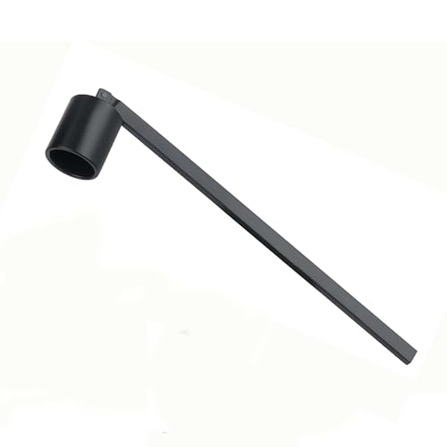 HUATEEN Éteignoir à Bougie en Acier Inoxydable,Extincteur de Bougie Noir avec Long Manche Cloche pour Éteindre Les Bougies Coupe Mèche Accessoire pour Bougies Parfumées et Maison