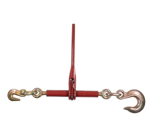 Image of Mytee Products (4 Pack) 5 /16 inch- 3 /8 inch Heavy Duty Ratchet Chain Binder w / 3 /8 inch Grab Hook & 1 /2 inch Slip Hook, 5,400 Lbs WLL - Tie Down Hauling Load Binders for Flatbed Trailers