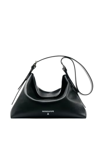 -Borsa in pelle di vitello martellata resinata -Logo embossed 