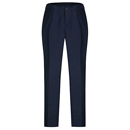 Women's 2 Pieces Office Suit Set Long Sleeve Blazer Jacket and Suit Pants Navy