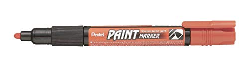 Pentel 4.0mm Bala Punto Pintura Rotulador con Base Celulosa Pintura Permanente Colores Vivos - Naranja