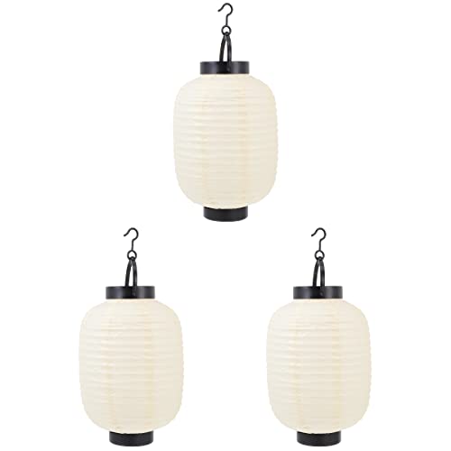 iplusmile 提灯 和風 居酒屋 ちょうちん 紙ランタン 無地 折りたたみランタン 看板提灯 お酒屋 お祭り飾り ベージュちょうちん 直径15cm高さ22cm 3個セット