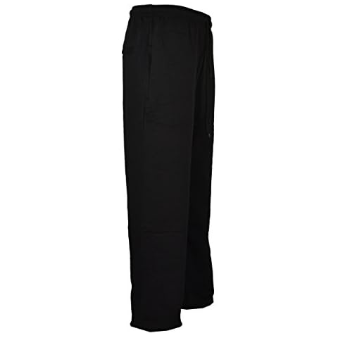 Mens Jogging Fleece Bottoms Joggers Casual Trousers Open Hem 27 29 31 Inside Leg (M Extra Short, Black) Cover