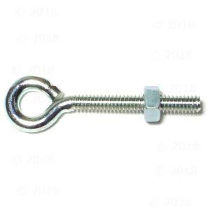Image of Hard-to-Find Fastener 014973239886 Eye Bolts with Nuts, 1 /4-20 x 2-5 /8, Piece-10, zinc