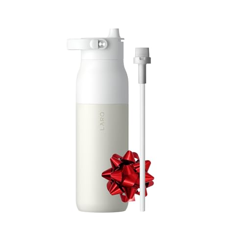 LARQ Bouteille Swig Top 680ml -Bouteille à large goulot en acier inoxydable à isolation sous vide | Garde l’eau froide | Bouteille d’eau réutilisable pour le sport et les voyages, Granite White