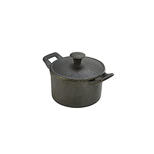 Genware NEV-C106 Mini Cast Iron Casserole Dish, 10 cm x 6 cm