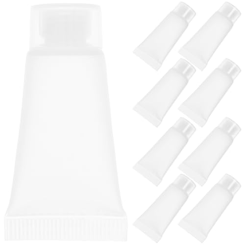 ULDIGI 50 Stück 50 Stück Reise Zahnpastatuben 5ml Nachfüllbare Kosmetik Quetschtuben aus Kunststoff mit Schraubverschluss Auslaufsichere Kleiner Flaschen für Lotion Creme und Shampoo