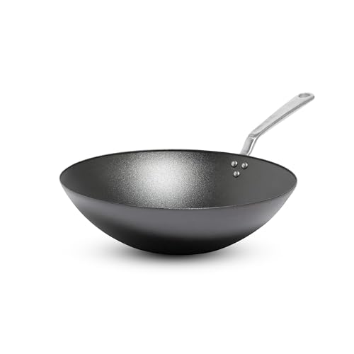 Made In Cookware | 13' Seasoned Carbon Steel Wok - (Like Cast Iron, but Better) | Professional Cookware | Crafted in Sweden | Induction Compatible