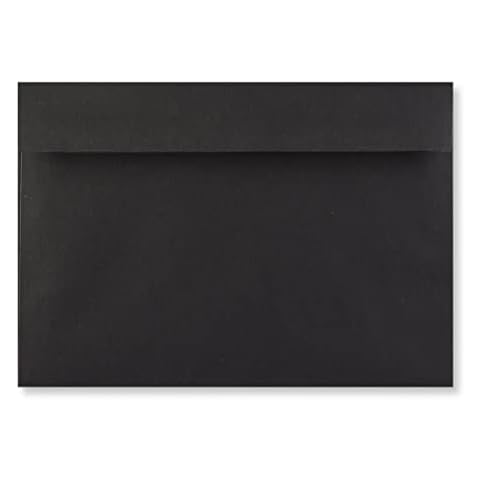 C6 Coloured Envelopes for A6 Greeting Cards Wedding Invitations & Crafts (114x162mm) Pack of 100 (Black Peel & Seal) Cover