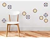 Sunny Decals Bulls Eye Target Removable Fabric Wall Stickers for Nerf Guns, Rubber Bands and More (Set of 10)