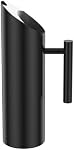 UKQRRTC 1.5L Stainless Steel Water Pitcher with Ice Guard, Black Modern Metal Drink Jug for Iced Tea, Juice & Coffee, Rustproof Beverage Carafe Drinkware for Home, Restaurant & Parties