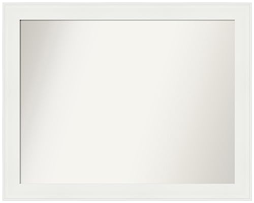 Amanti Art White Wall & Bathroom Mirror for Over Sink, 23x29 Small Mirror